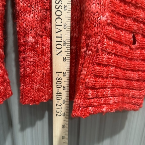 Genoa Vintage Chunky Wool Blend Cardigan Wood Buttons Preppy Sz L Fall - Picture 4 of 11